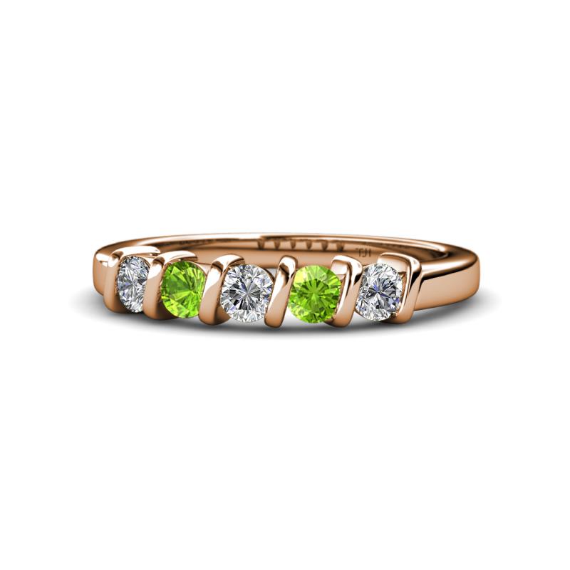 Talia Peridot and Diamond Wedding Band 