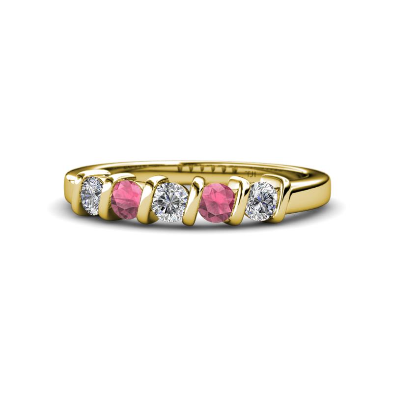 Talia Rhodolite Garnet and Diamond Wedding Band 