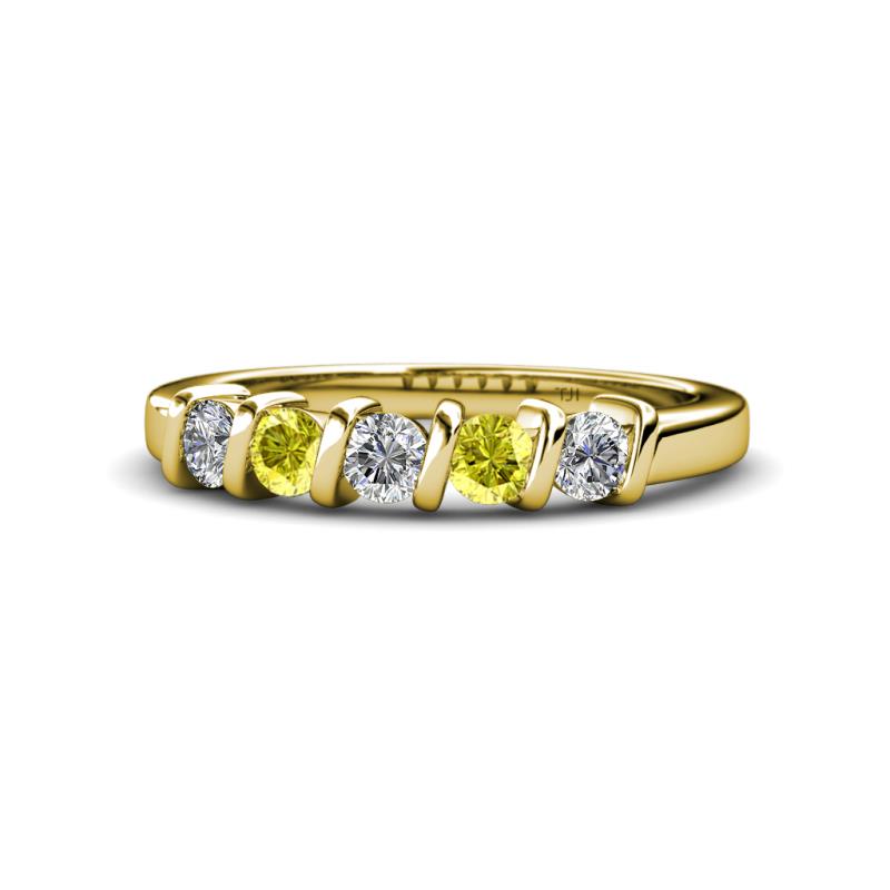 Talia Yellow and White Diamond Wedding Band 