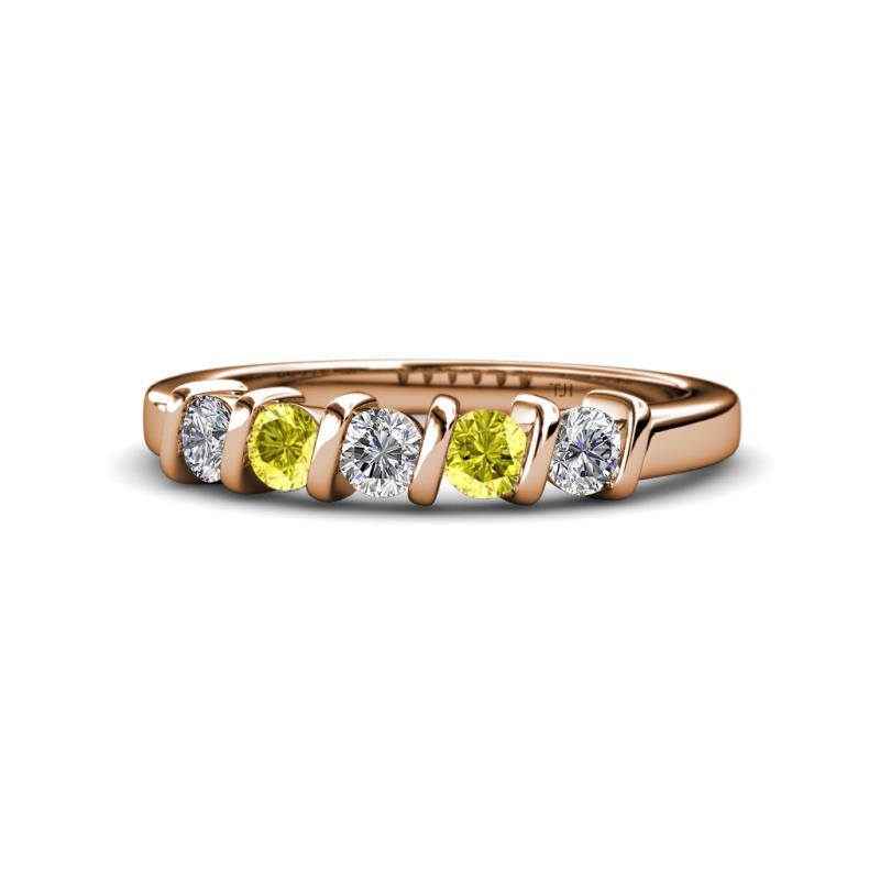 Talia Yellow and White Diamond Wedding Band 