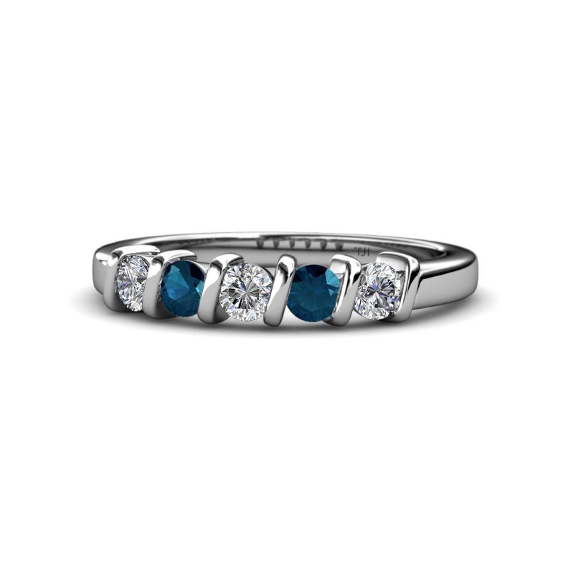 Talia Blue and White Diamond Wedding Band 