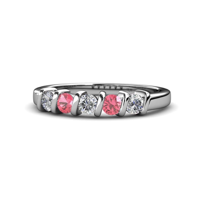 Talia Pink Tourmaline and Diamond Wedding Band 