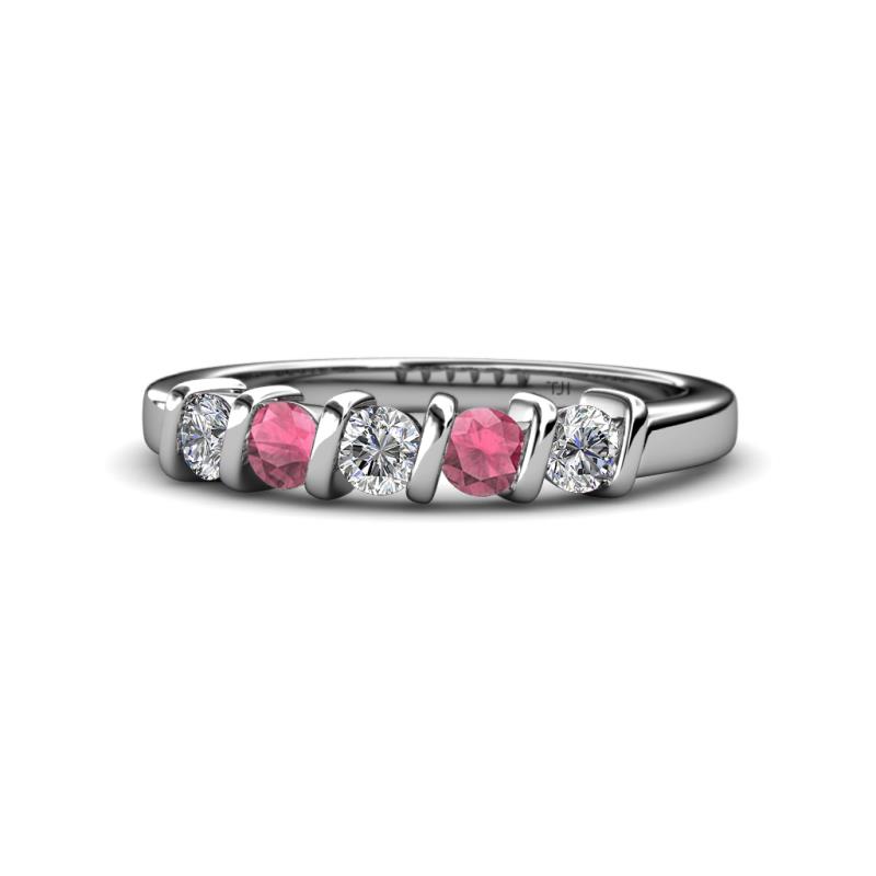 Talia Rhodolite Garnet and Diamond Wedding Band 
