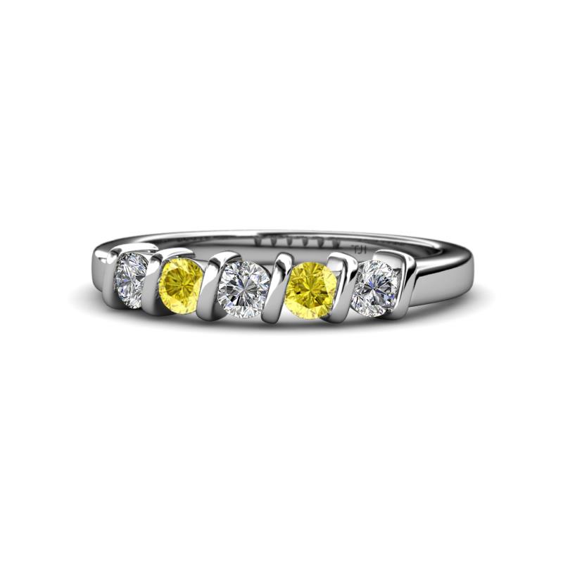 Talia Yellow Sapphire and Diamond Wedding Band 