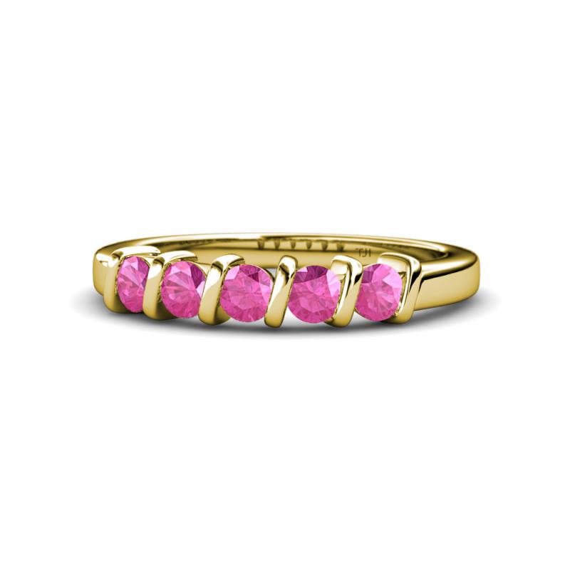 Talia Pink Sapphire Wedding Band 
