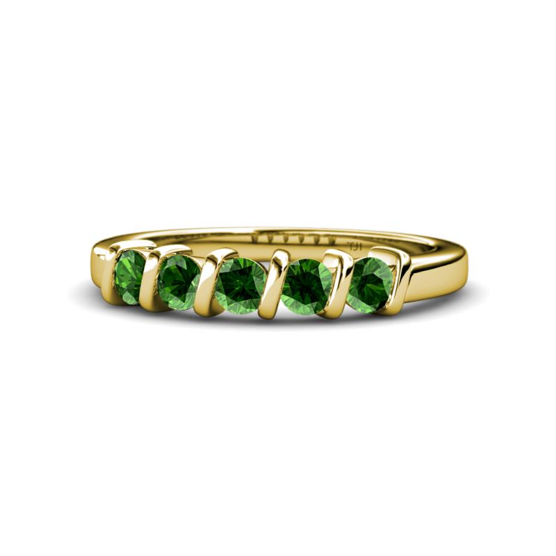 Talia Green Garnet Wedding Band 