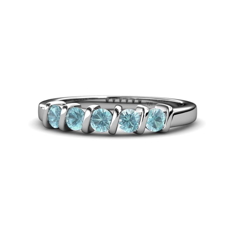 Talia Aquamarine Wedding Band 