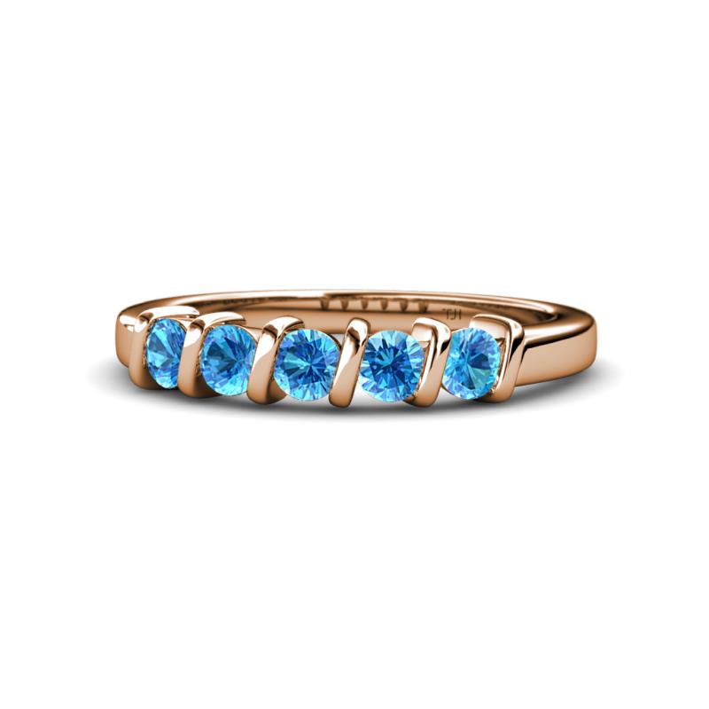 Talia Blue Topaz Wedding Band 