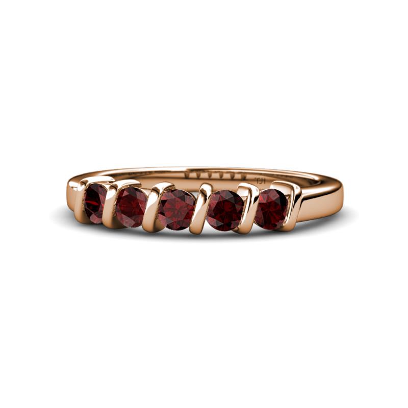 Talia Red Garnet Wedding Band 
