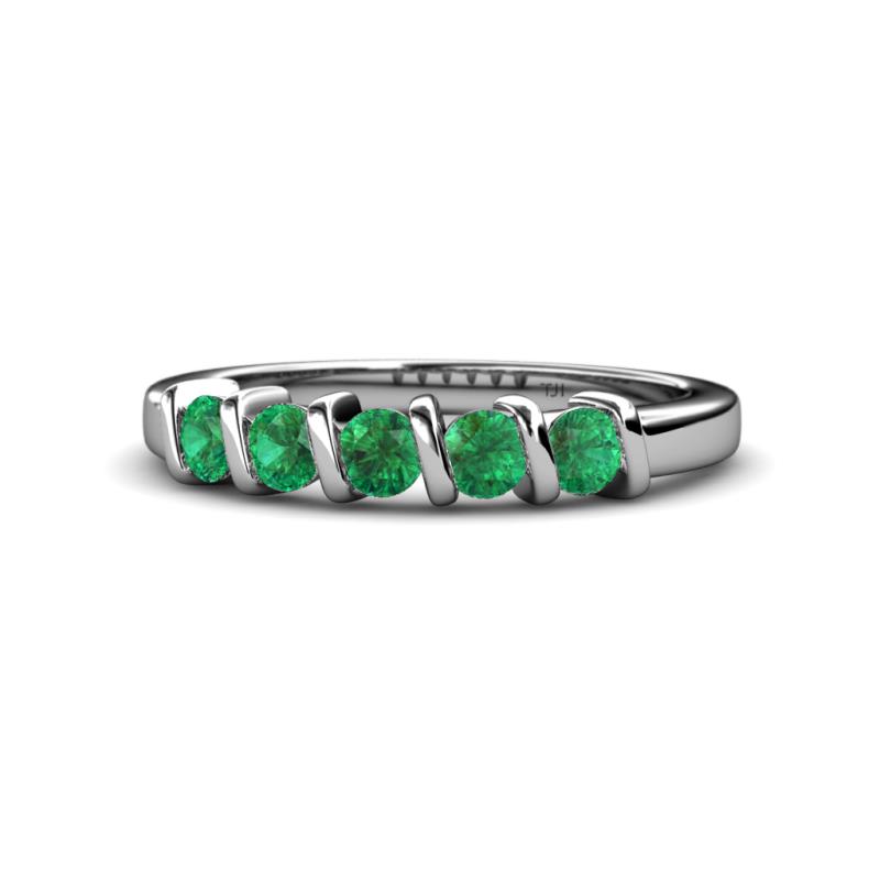 Talia Emerald Wedding Band 