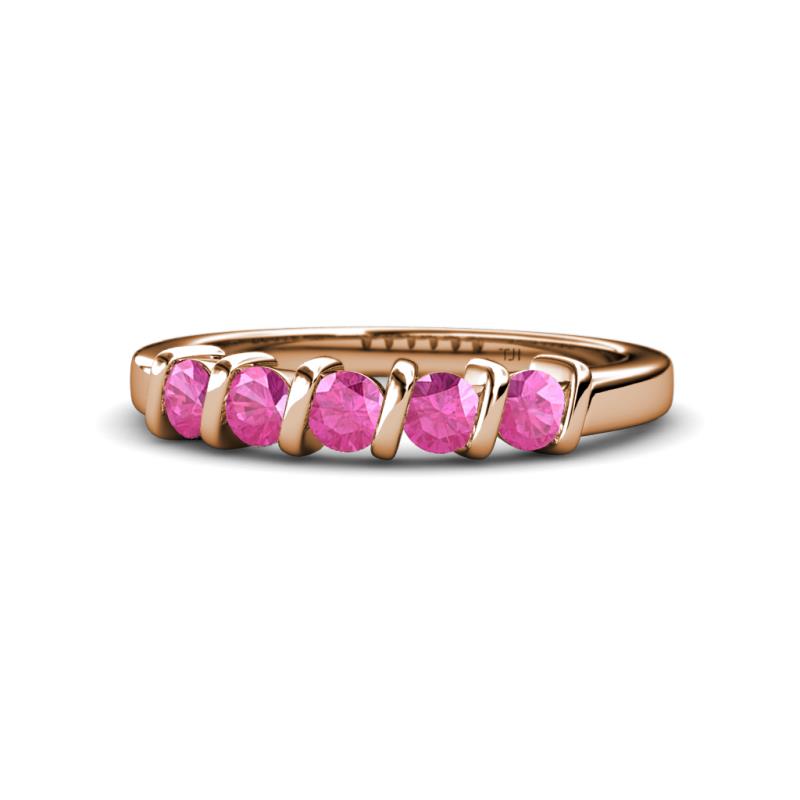 Talia Pink Sapphire Wedding Band 