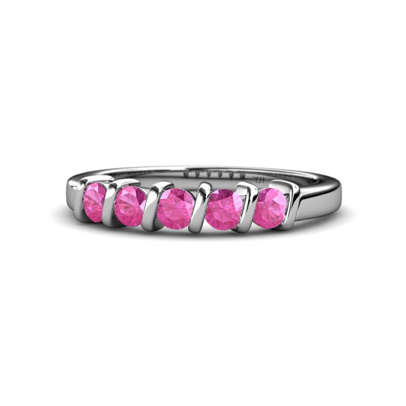 Talia Pink Sapphire Wedding Band 