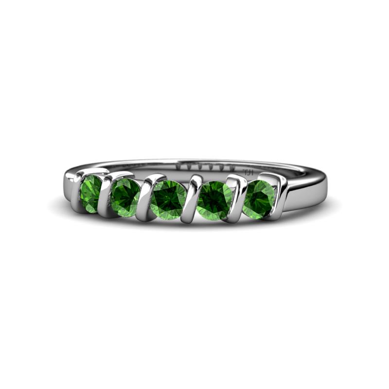 Talia Green Garnet Wedding Band 