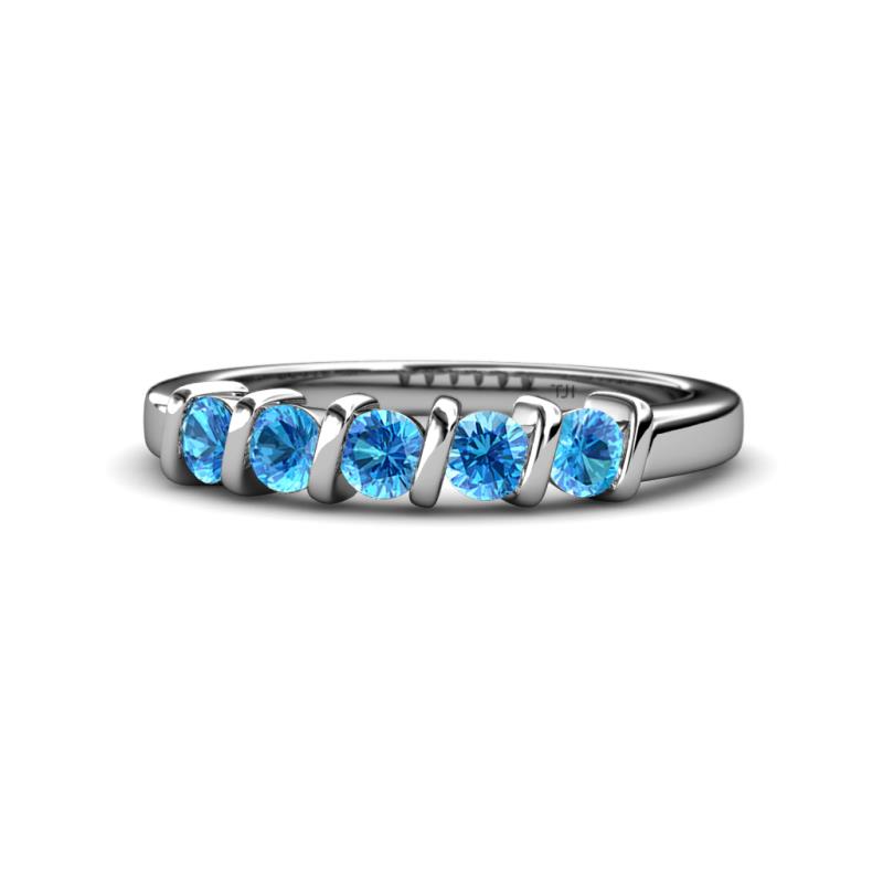 Talia Blue Topaz Wedding Band 