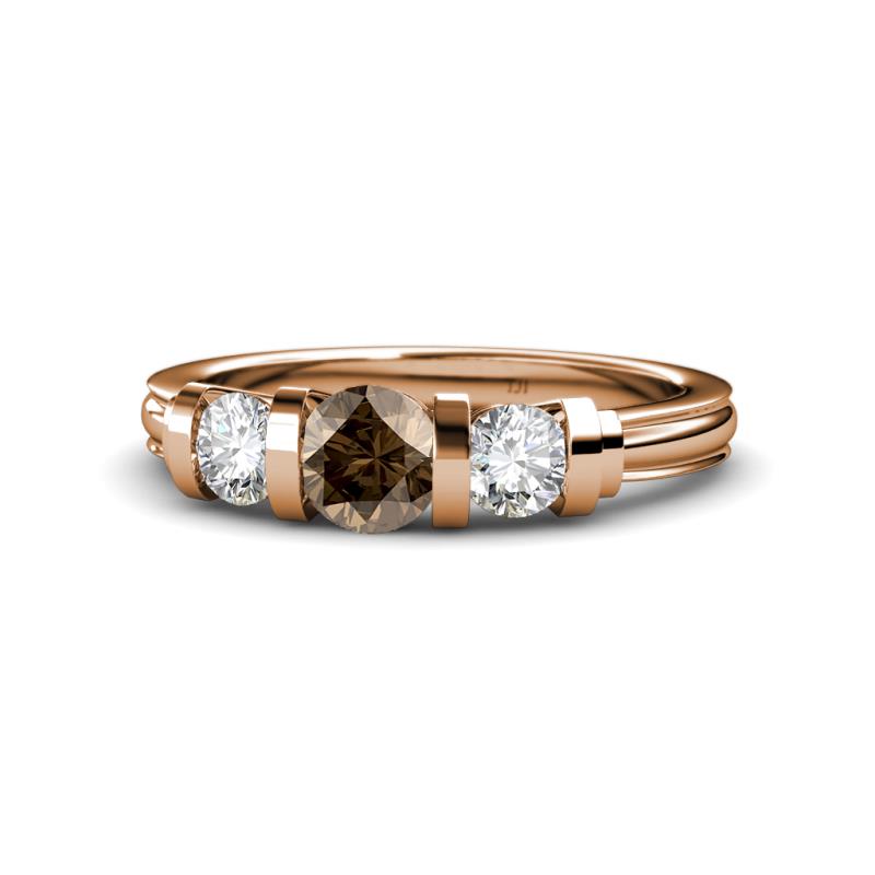 Raea Smoky Quartz and Diamond Three Stone Engagement Ring 