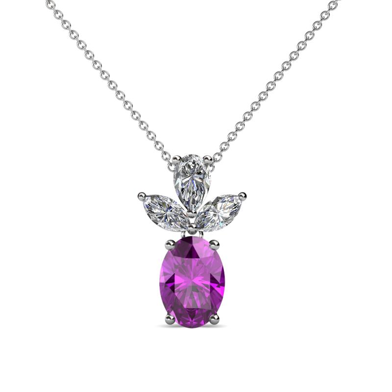 Rayen Amethyst and Diamond Slider Pendant 