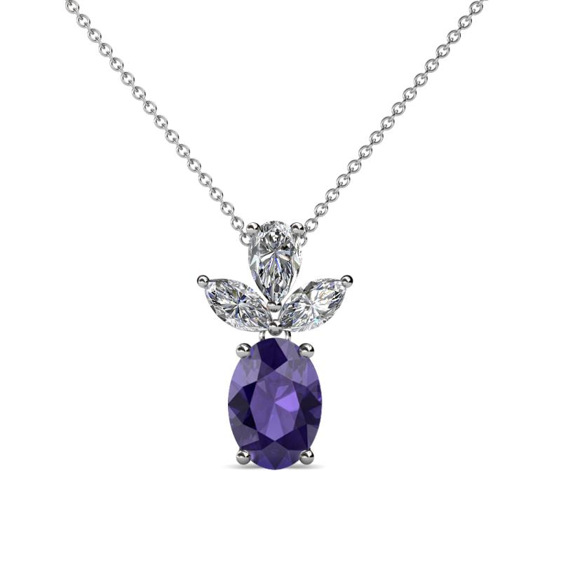 Rayen Iolite and Diamond Slider Pendant 