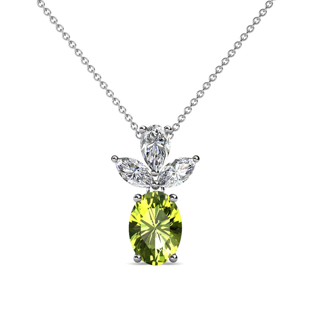 Rayen Peridot and Diamond Slider Pendant 
