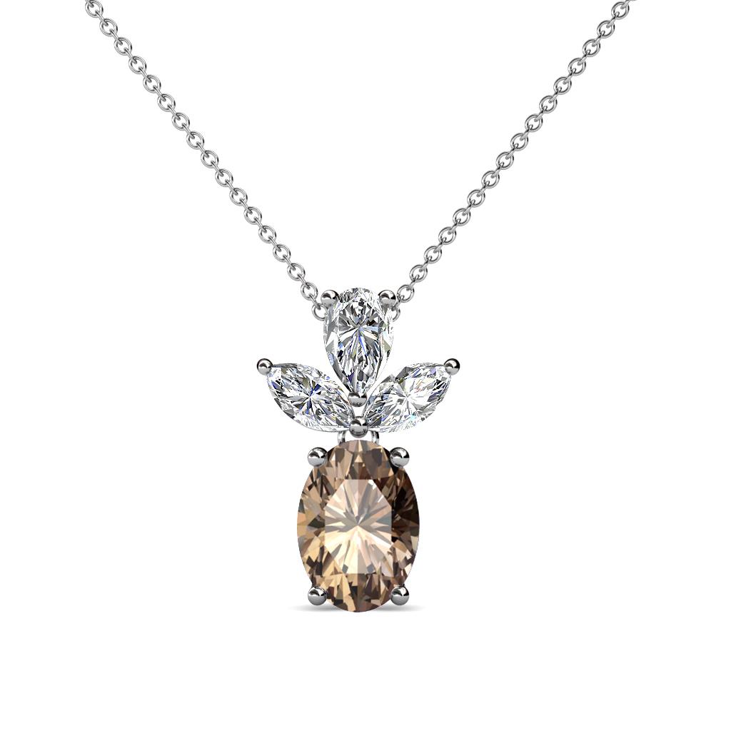 Rayen Smoky Quartz and Diamond Slider Pendant 