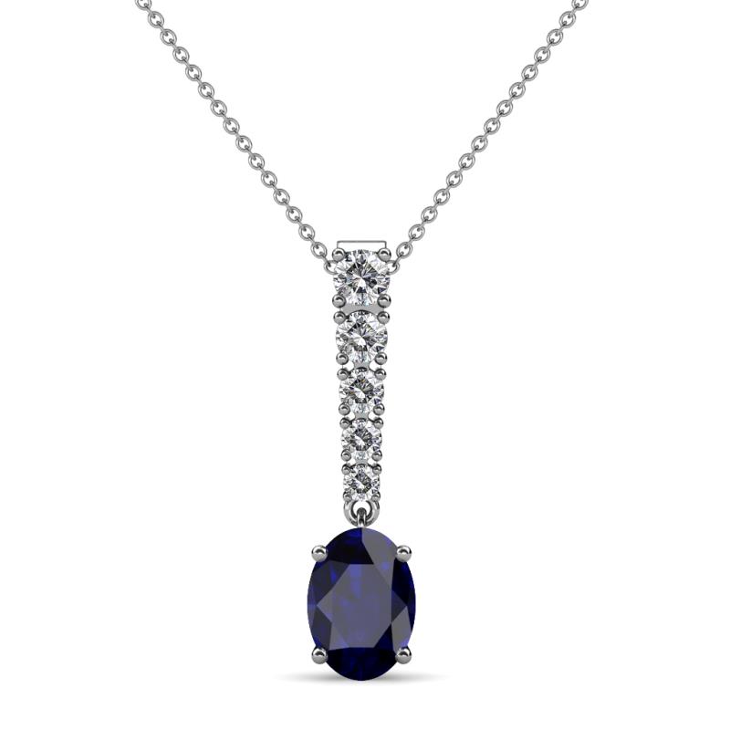 Orah Blue Sapphire and Diamond Journey Pendant 