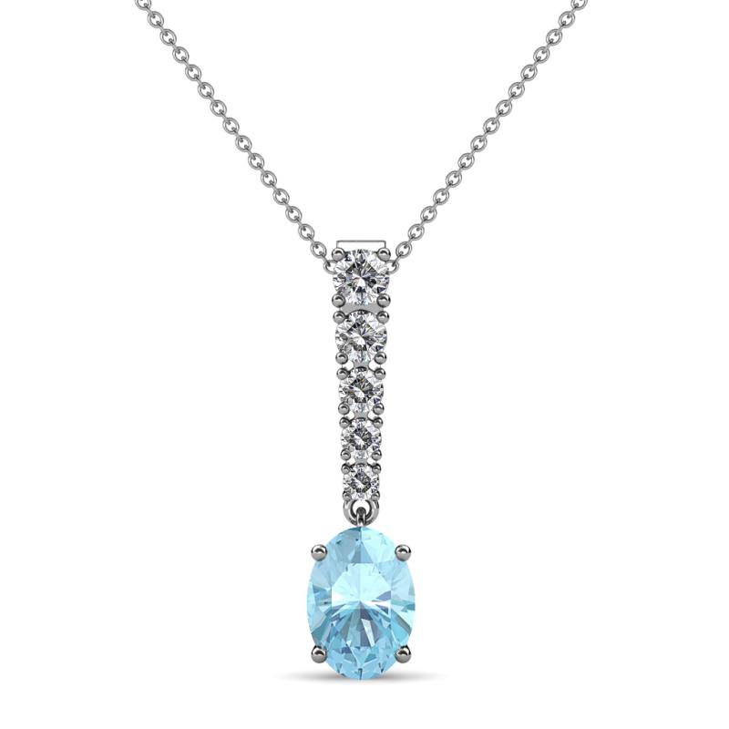 Orah Aquamarine and Diamond Journey Pendant 