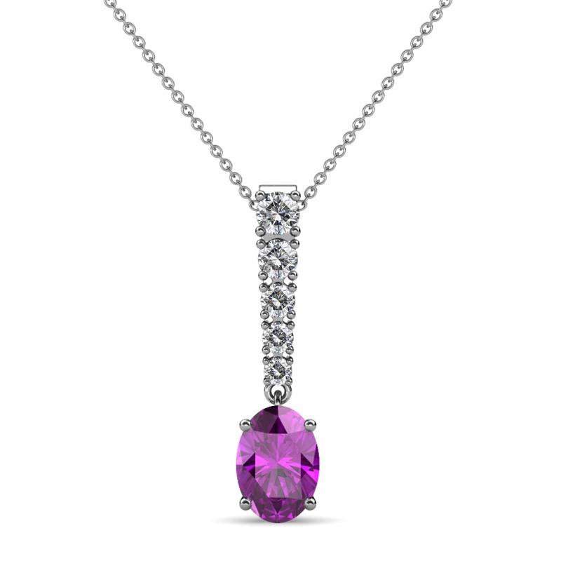 Orah Amethyst and Diamond Journey Pendant 