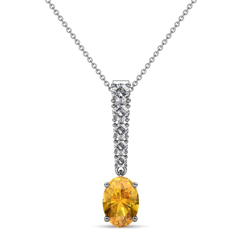 Orah Citrine and Diamond Journey Pendant 