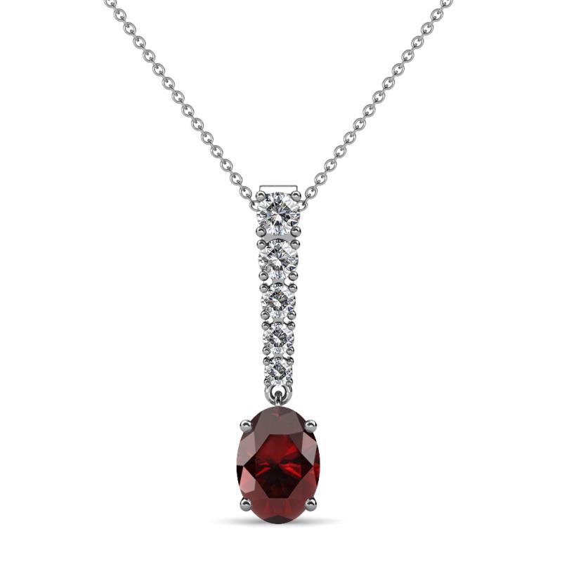 Orah Red Garnet and Diamond Journey Pendant 
