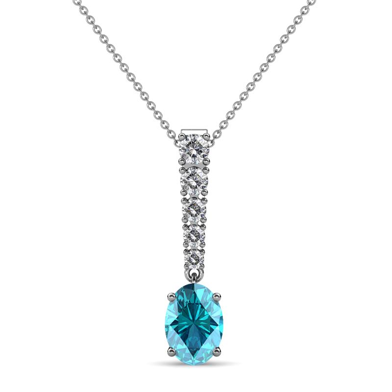 Orah London Blue Topaz and Diamond Journey Pendant 