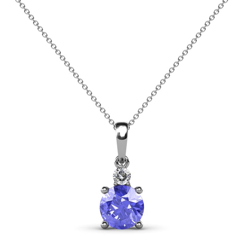 Reyne Tanzanite and Diamond Two Stone Pendant 