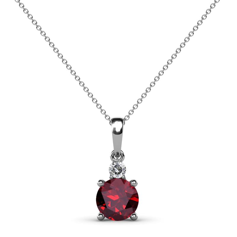 Reyne Ruby and Diamond Two Stone Pendant 
