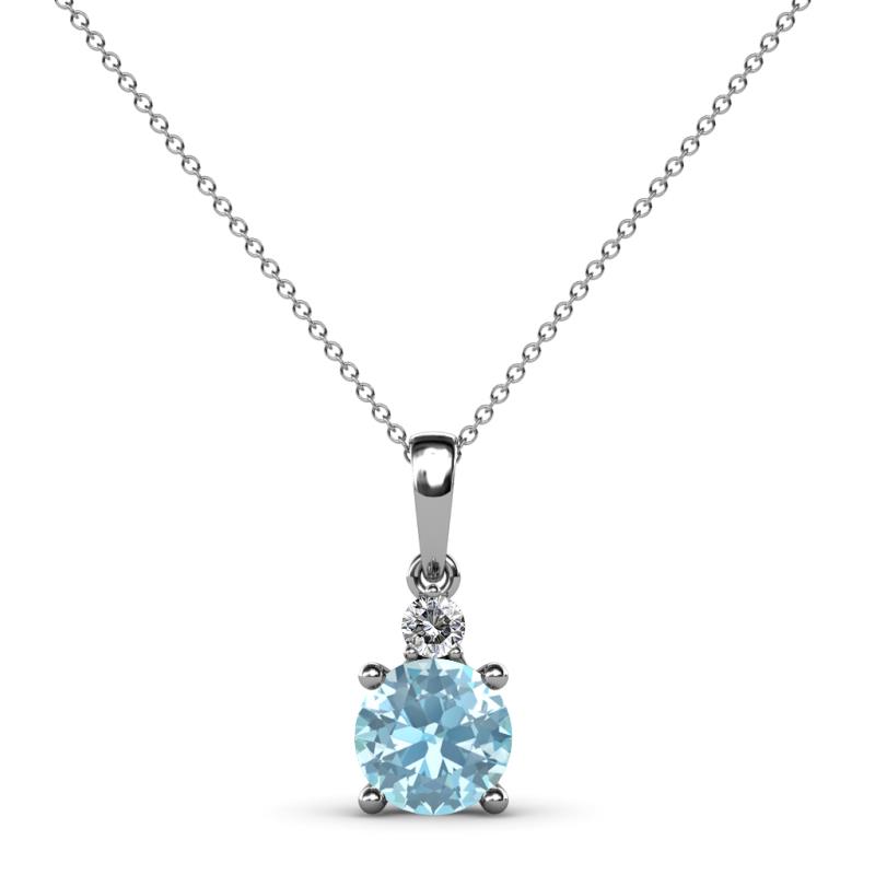 Reyne Aquamarine and Diamond Two Stone Pendant 