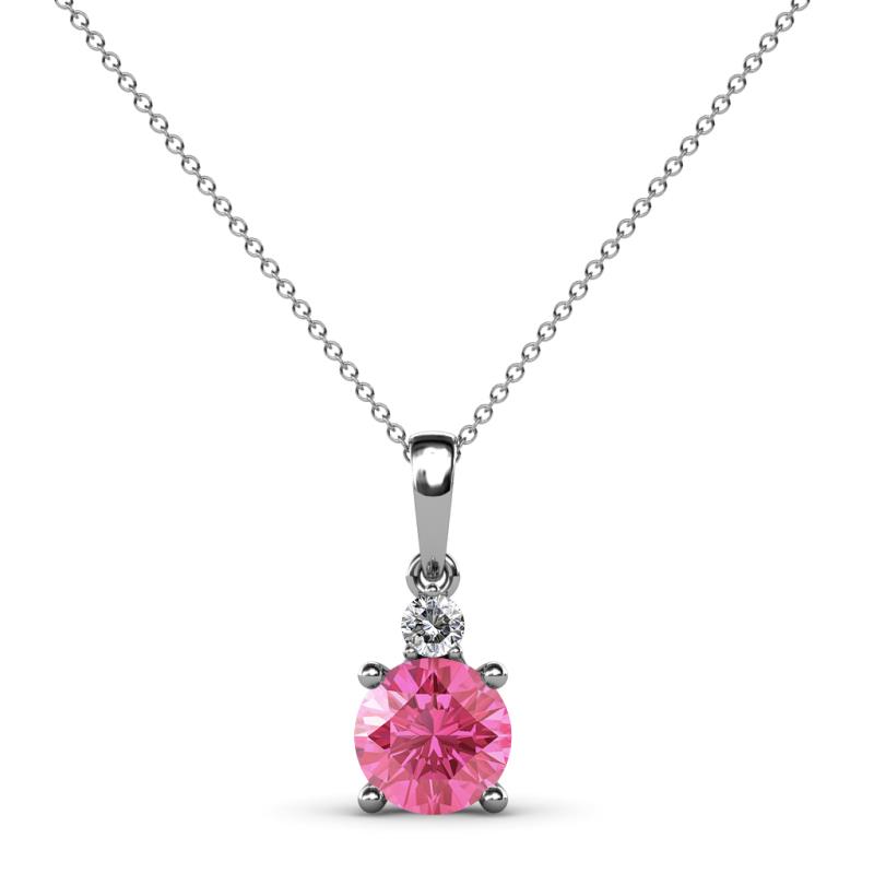 Reyne Pink Tourmaline and Diamond Two Stone Pendant 