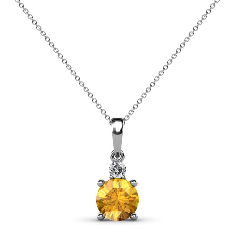 Reyne Citrine and Diamond Two Stone Pendant 