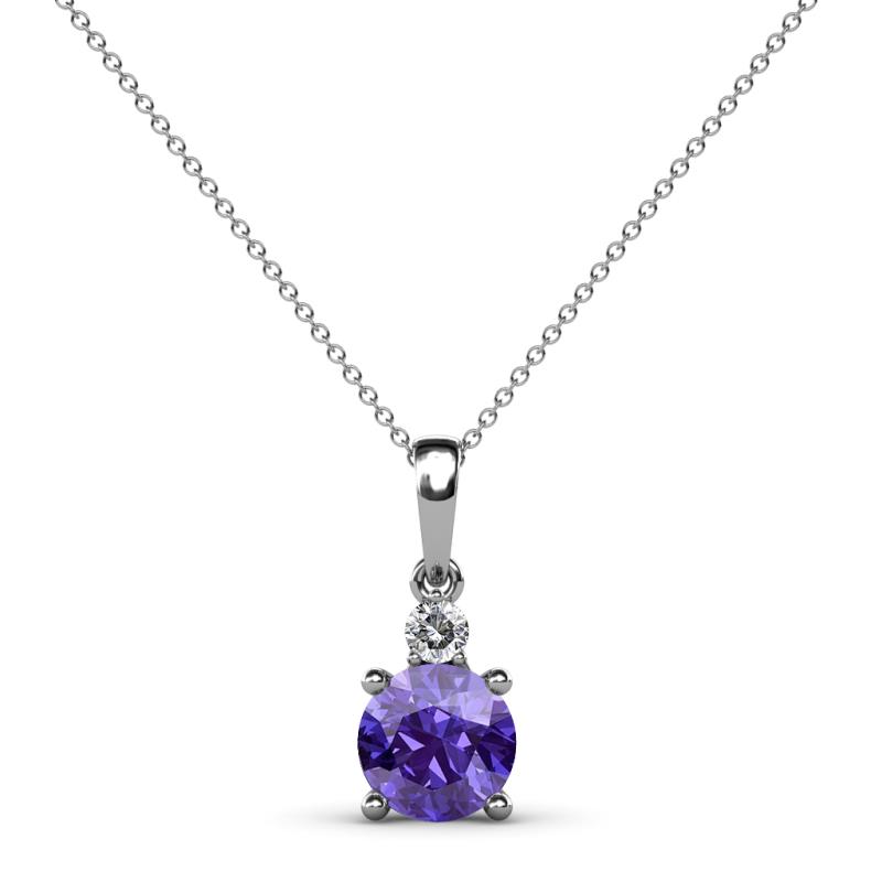 Reyne Iolite and Diamond Two Stone Pendant 