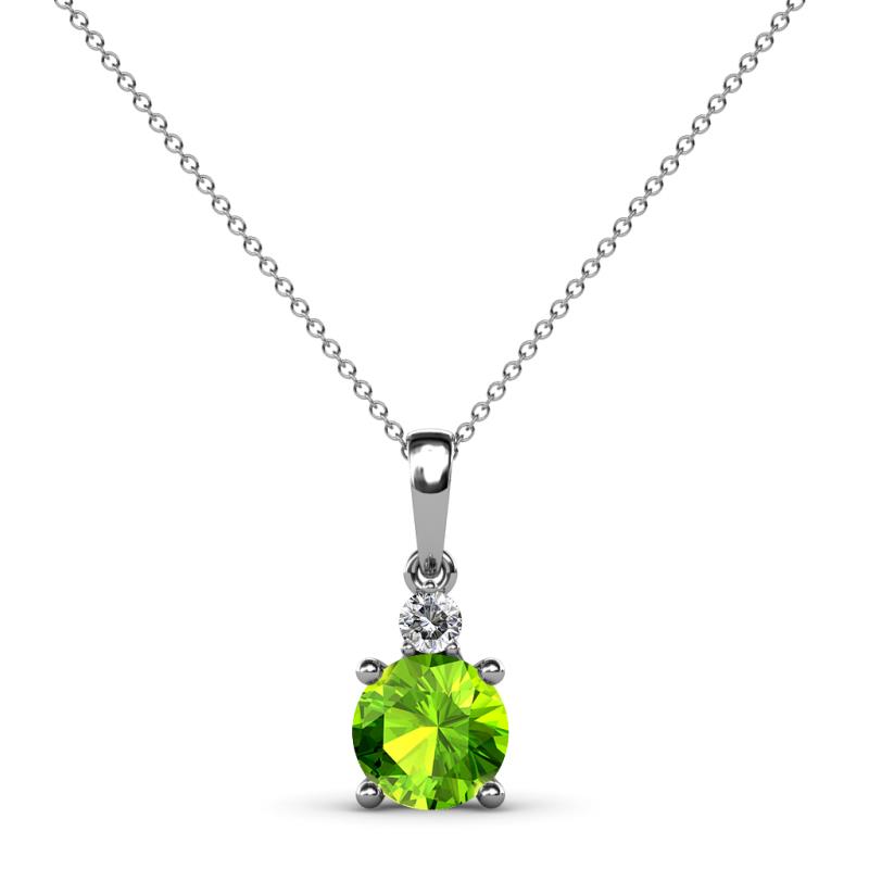 Reyne Peridot and Diamond Two Stone Pendant 