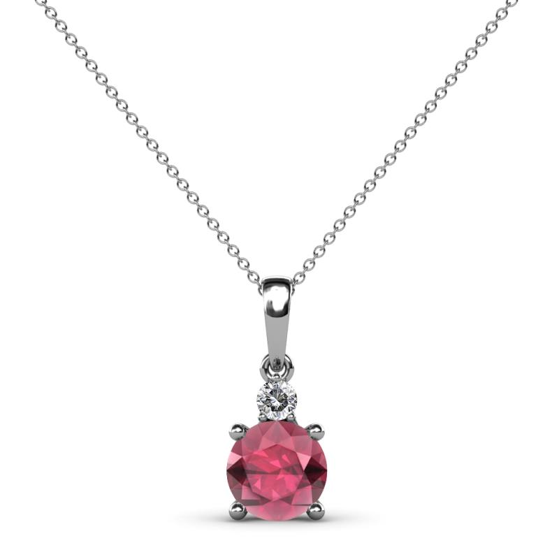 Reyne Rhodolite Garnet and Diamond Two Stone Pendant 