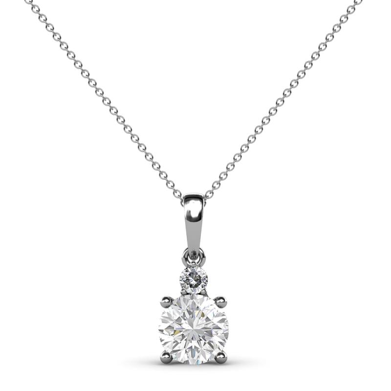 Reyne White Sapphire and Diamond Two Stone Pendant 