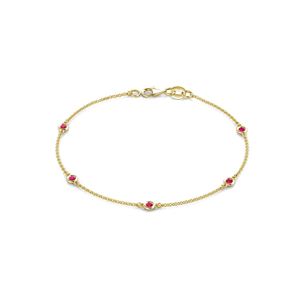 Aizza (5 Stn/2.4mm) Ruby Station Bracelet 