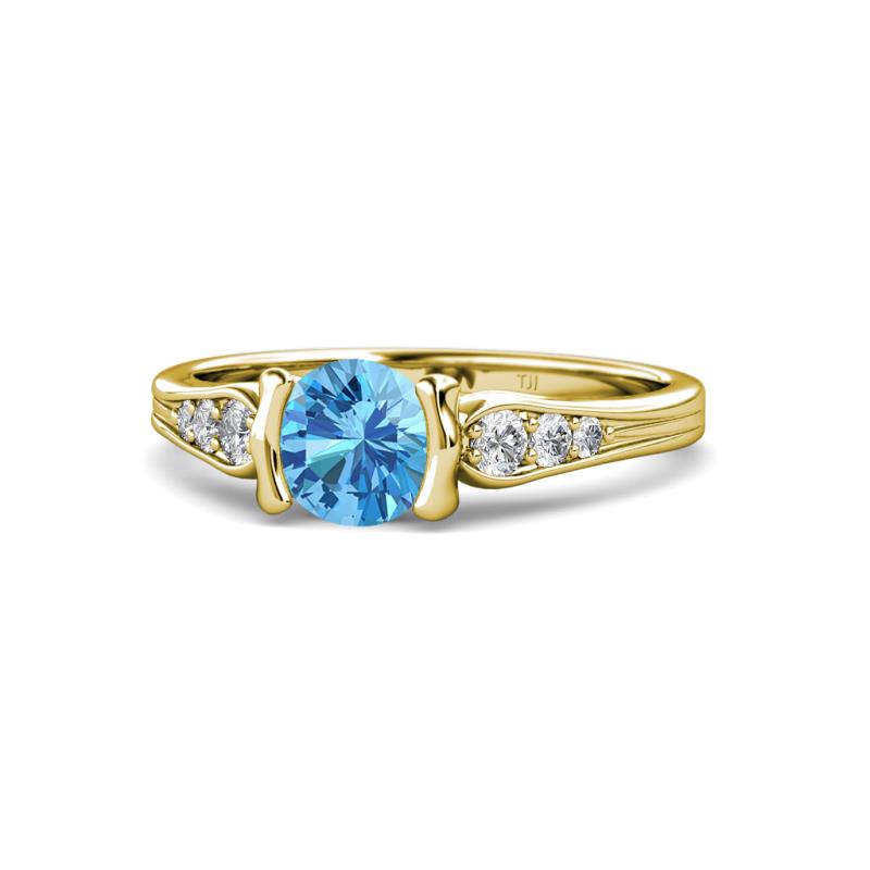 Alana Signature Blue Topaz and Diamond Engagement Ring 