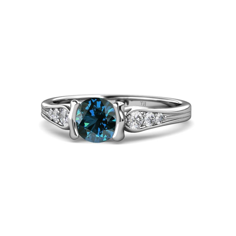 Alana Signature Blue and White Diamond Engagement Ring 