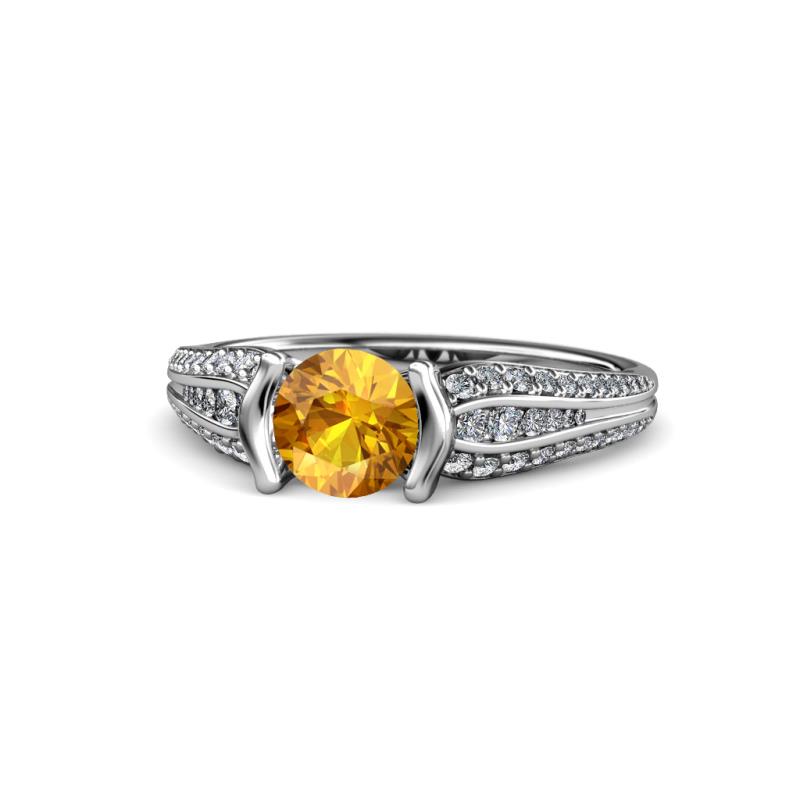 Alair Signature Citrine and Diamond Engagement Ring 