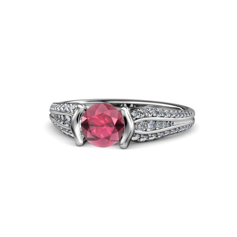 Alair Signature Rhodolite Garnet and Diamond Engagement Ring 