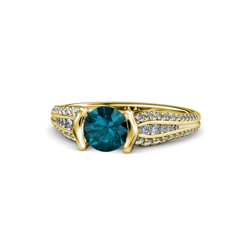 Alair Signature London Blue Topaz and Diamond Engagement Ring 