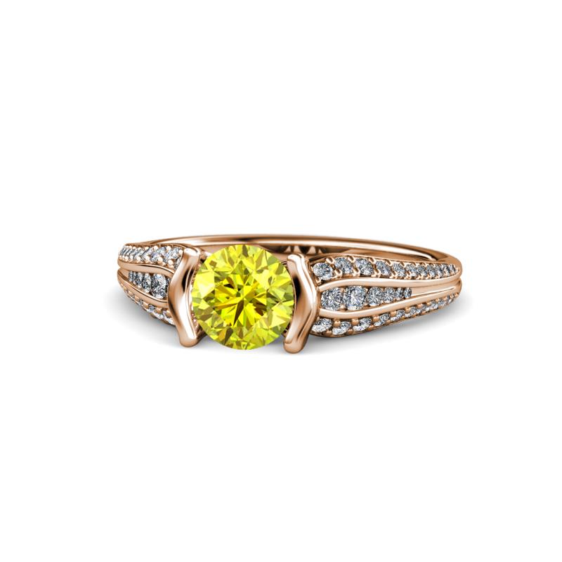 Alair Signature Yellow and White Diamond Engagement Ring 