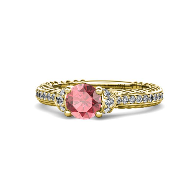 Anora Signature Pink Tourmaline and Diamond Engagement Ring 