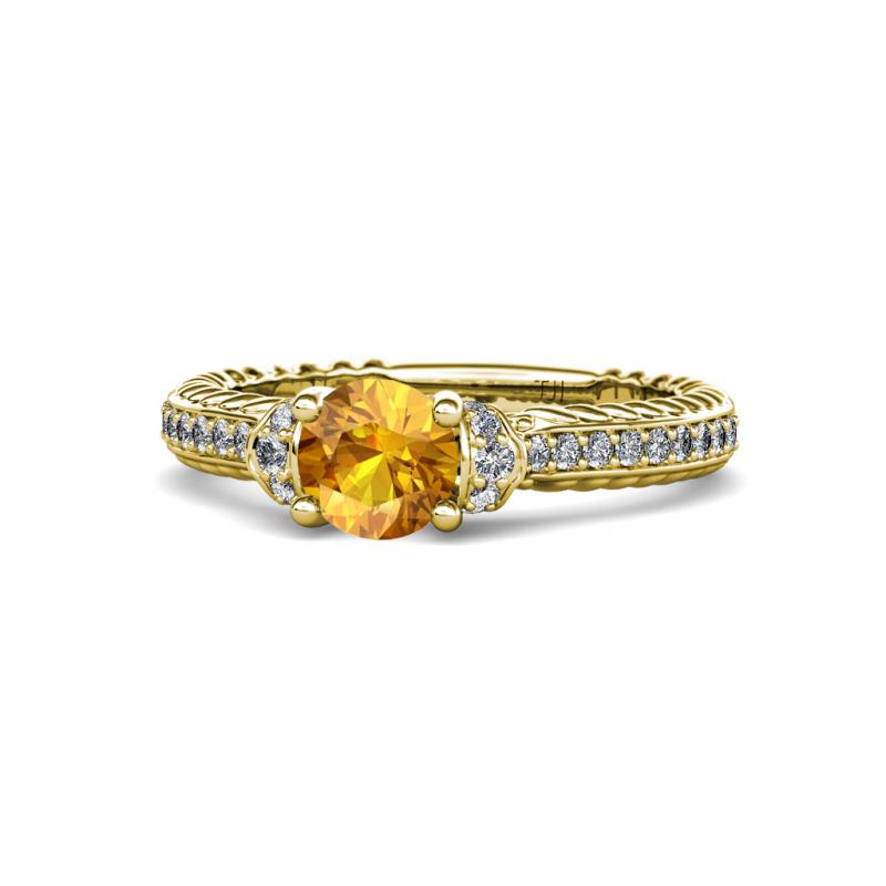 Anora Signature Citrine and Diamond Engagement Ring 