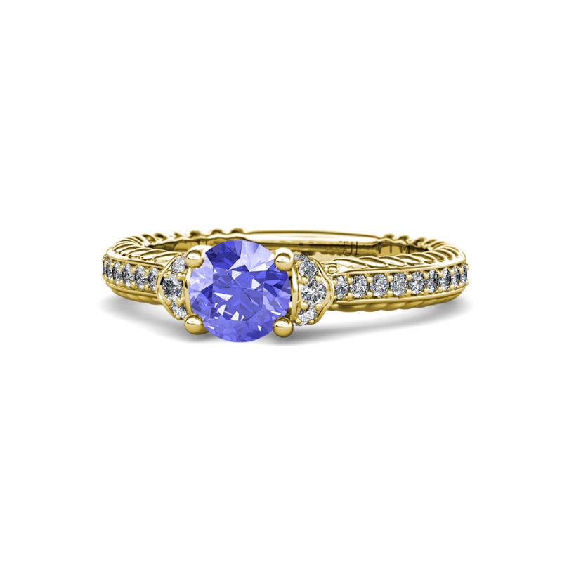Anora Signature Tanzanite and Diamond Engagement Ring 