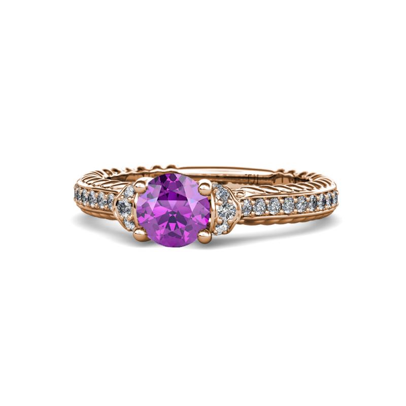 Anora Signature Amethyst and Diamond Engagement Ring 