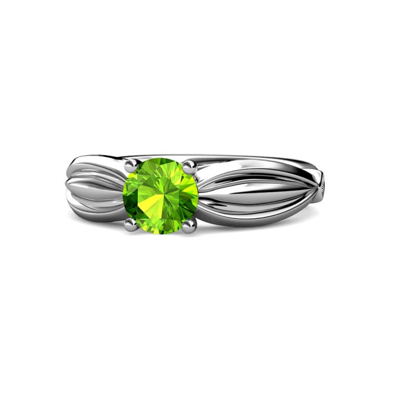 Kayla Signature Peridot and Diamond Solitaire Plus Engagement Ring 